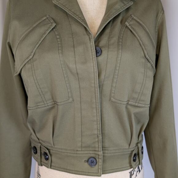 Derek Lam 10 Crosby Gwen Field Jacket Olive Green Cropped Utility Size 2 - Picture 14 of 16